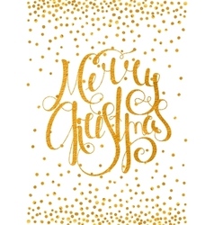 Gold calligraphic inscription Merry Christmas vector image