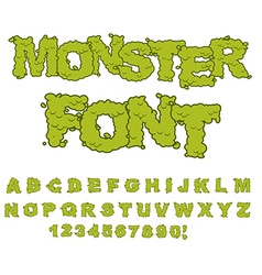 Monster font Horrible Alphabet letters of green Monster font Horrible Alphabet letters of green vector image