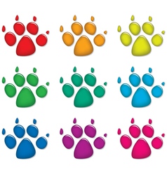 Dog foot prints vector image