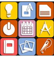 Set of flat white icons for business vector image