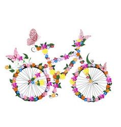 Bike flowers vector image