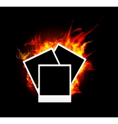 Burning photo frame vector image