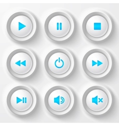 Blue plastic navigation buttons vector image