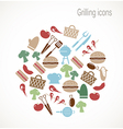 Grilling icons vector image