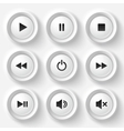 White plastic navigation button player set vector image