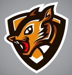 Squirrel brown shield logo vector image