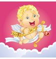 Cupid flying on a cloud vector image