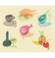 Watercolor food icons vector image