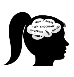 A woman s mind vector image