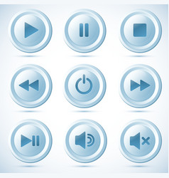 Blue plastic navigation buttons vector image