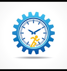 Man running with time concept vector image