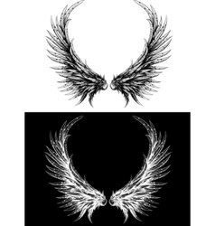 Silhouette of wings vector image