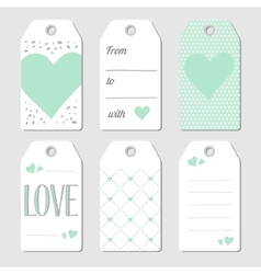 Gift tags with hearts and love vector image