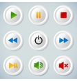 White plastic navigation buttons vector image