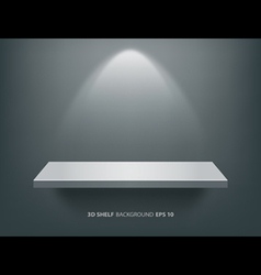 Empty white shelf on black wall vector image
