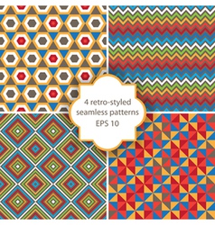Retro seamless patterns vector image