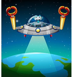 A robot inside the spaceship vector image