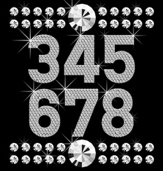 Vector set of diamond letters and numbers big and vector image