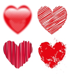 Valentine day doodle hearts vector image