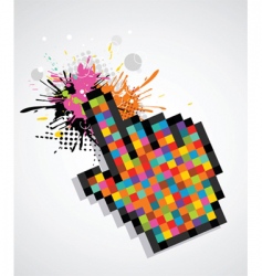 Pixel cursor hand vector image