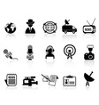 News reporter icons set vector image