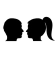 Man and woman face profile vector image