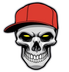 Skull head wearing a hat vector image