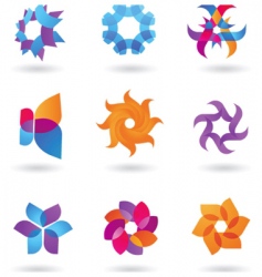 Abstract icons and logos vector image