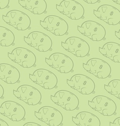 Seamless piggy bank pattern two vector image