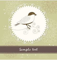 Floral greeting card with birds vector image