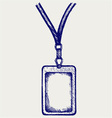 Blank badge with neckband vector image