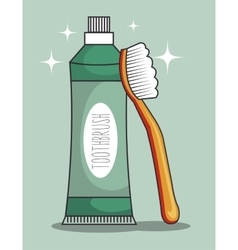 Toothpaste and toothbrush Royalty Free Vector Image