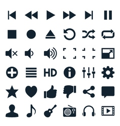 Media player icons vector image