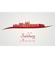 Salzburg skyline in red Salzburg skyline in red vector image