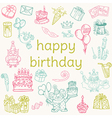 Birthday Card - with hand drawn elements vector image