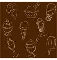 Set of ice creams sketches vector image