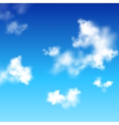 Clear blue sky with white clouds vector image