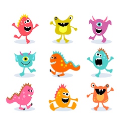 Friendly little monsters set 1 vector image