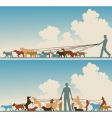 Dog walker vector image