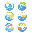 Set icons - travel and vacation vector image