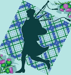Bagpiper and thistle vector image