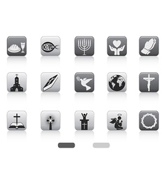 Square button of christian icon vector image