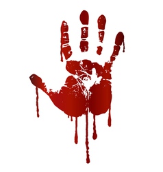 Bloody hand print vector image
