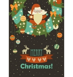 Santa Claus celebrating Christmas vector image