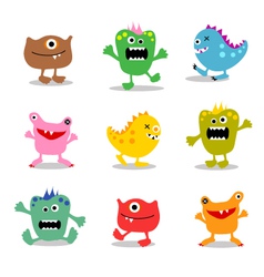 Friendly little monsters set 2 vector image