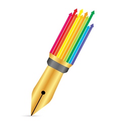 Pen with arrow vector image