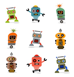 Cute robots set 1 vector image