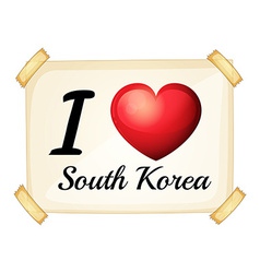 I love South Korea vector image