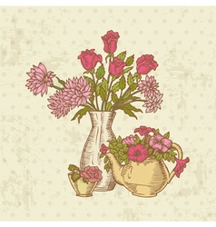 Vintage Flower Card vector image