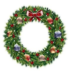 Christmas wreath vector image